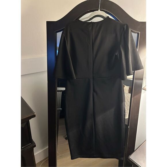 NEW MIDI Ruffle Sleeve Slim Fit Business Pencil Dress XL - Picture 2 of 3